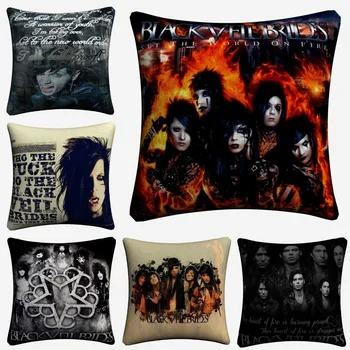 

Black Veil Brides Rock Figures Decorative Pillow Case For Sofa 45x45cm Linen Cushion Cover Home Decor Pillow Covers Almofada