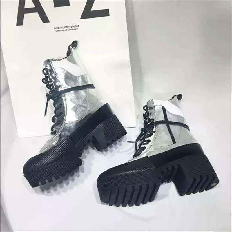 Diseñador Moda Zapatos Para Mujeres De as Picture Lujo As Mujer Picture Punk Con Botas Tacón Grueso Alto Estilo Plataforma Cuña qzqtOA5xfn