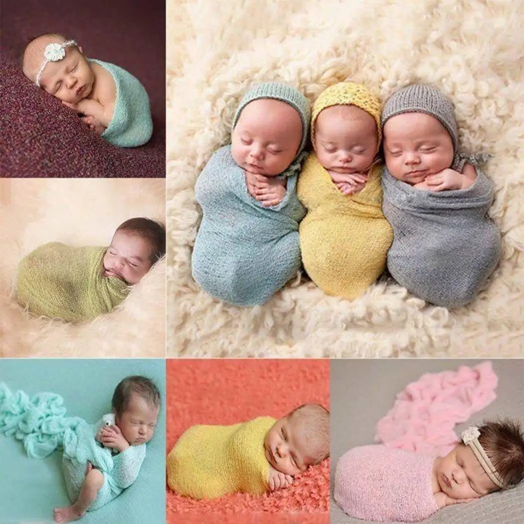 

Baby Photography Props Blanket Wraps Stretch Knit Wrap Newborn Photo Wraps Cloth Accessories
