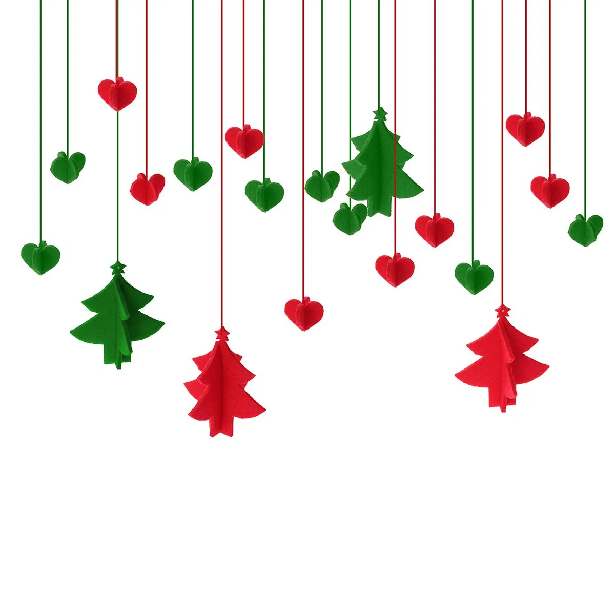

Christmas Ornaments Crafted Tree Hanging Felt Kindergarten Birthday Festival Party New Year Charms Shooting Props Decor