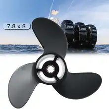 Подвесной пропеллер 3R1W64516-0 7,8x8 для Tohatsu Nissan-Mercury 4-6HP черный 3 лезвия 12 шлицевой зуб Алюминиевый сплав R вращение