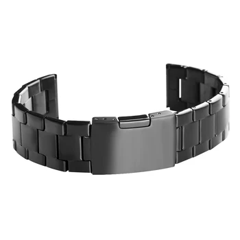 

20MM Luxury Watch Strap Black Stainless Steel Watch Strap Folding Clasp with Safety Buckle Watch Band for Replacing Watches.