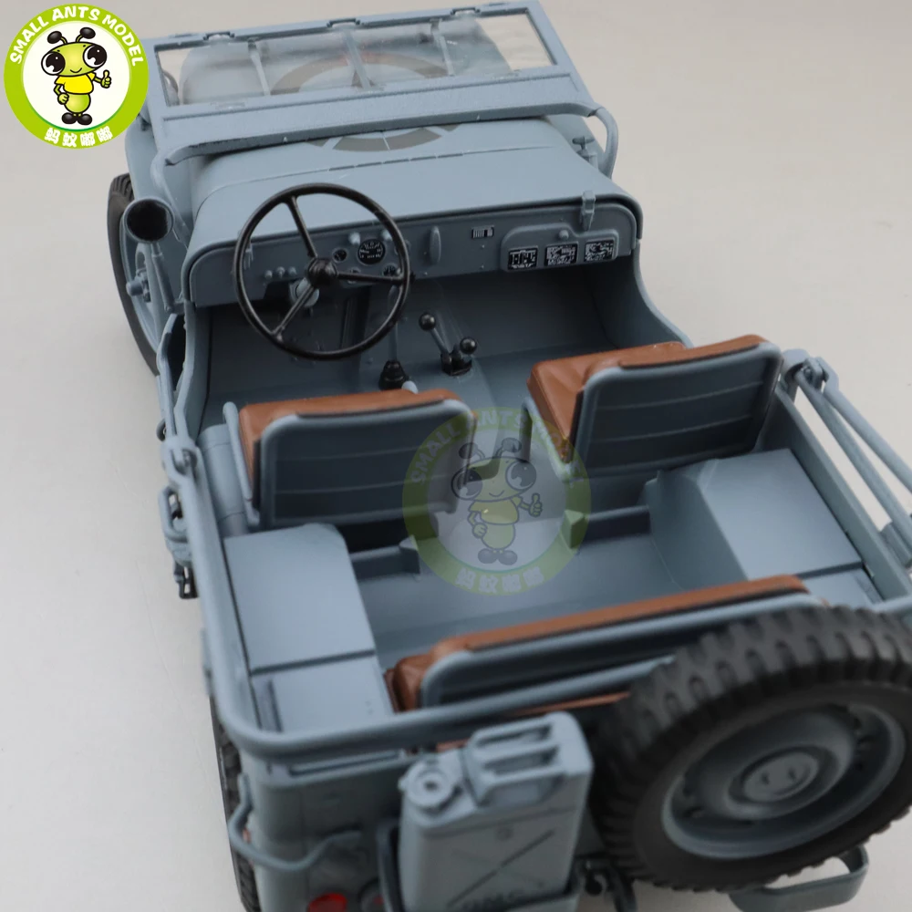 1/18 WELLY 1/4 тонн США Армейский Джип WILLYS Топ вниз литой автомобиль модель игрушки детские подарки для мальчиков девочек серый