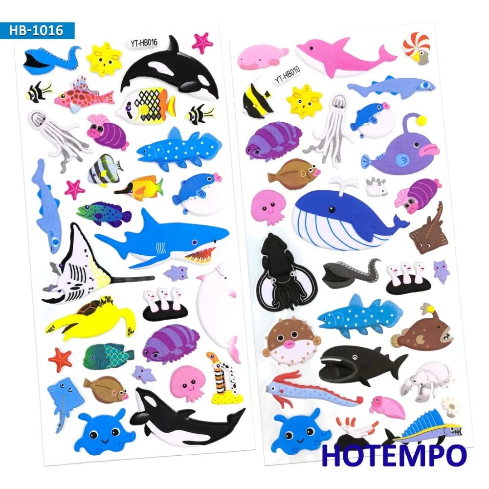 2 sheets Creative Cute Color Cartoon Marine Life Animal 3D Foam Stickers Infantiles Pack for Kids Children Scrapbooks Stickers 2 sheets Creative Cute Color Cartoon Marine Life Animal 3D Foam Stickers Infantiles Pack for Kids Children Scrapbooks Stickers