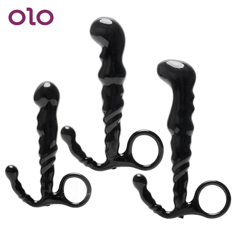 Анальная пробка с кольцом OLO S/M/L анальная кристаллом для мастурбации массажер