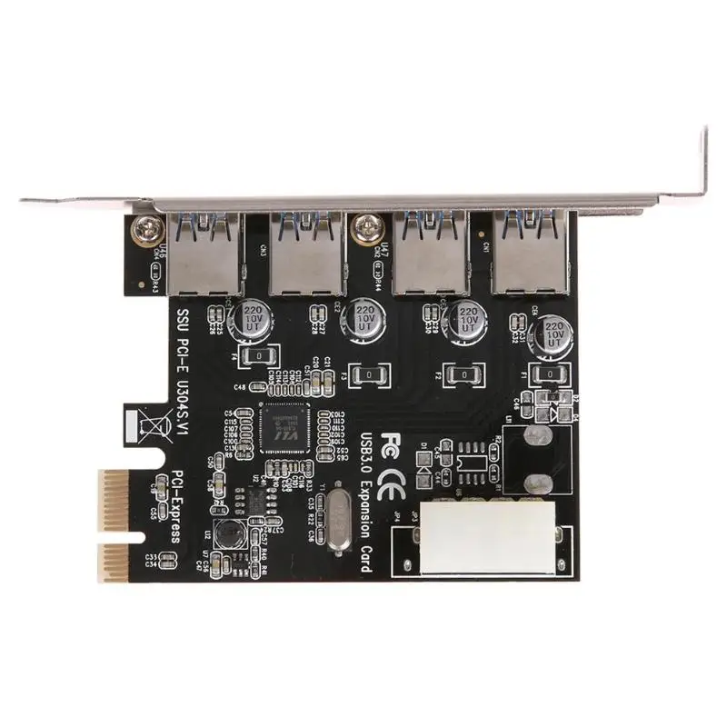 USB3.0 карта расширения 4 порта PCI E к компьютерная 4Pin соединительный узел для