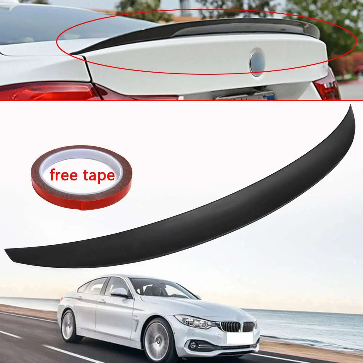 

New Rear Trunk Spoiler Wing Performance Style for BMW 4-Series F36 4 Door Gran for Coupe 2014 2015 2016 - UP 420i 420d 428i