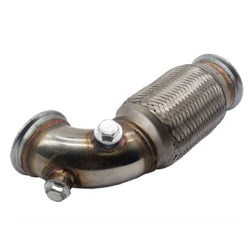 

3" stainless V-Band Downpipe Low Profile 90 Degree w/ Flex bellows with outlet flange