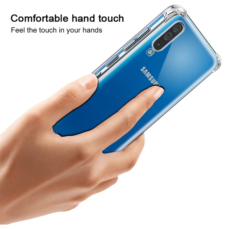 

Luxury Shockproof Bumper Transparent Silicone Phone Case For Samsung Galaxy A50 A30 A20E A10 A60 A70 Clear protection Back Cover