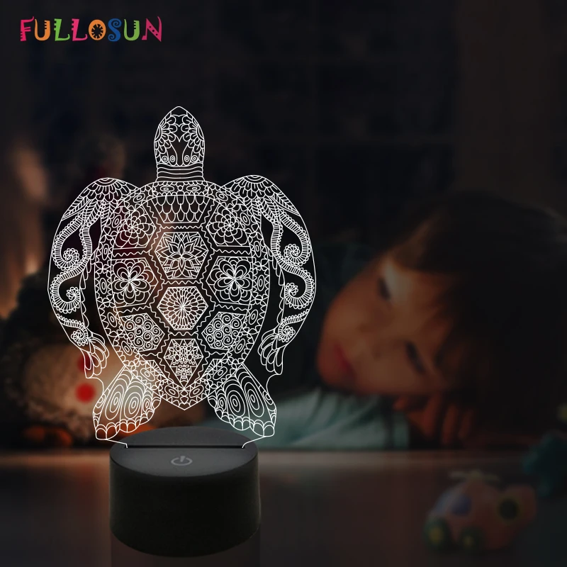 3D Lamp LED Sea Turtles Night Light 7 Colors Animal Table Lamp Holiday