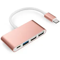 USB-C концентратор адаптера Тип C USB 3,0/USB 2,0 Порты 4-в-1 мульти-Порты и разъёмы зарядка Соединительный адаптер для Apple/MacBook Pro 2016 lenovo