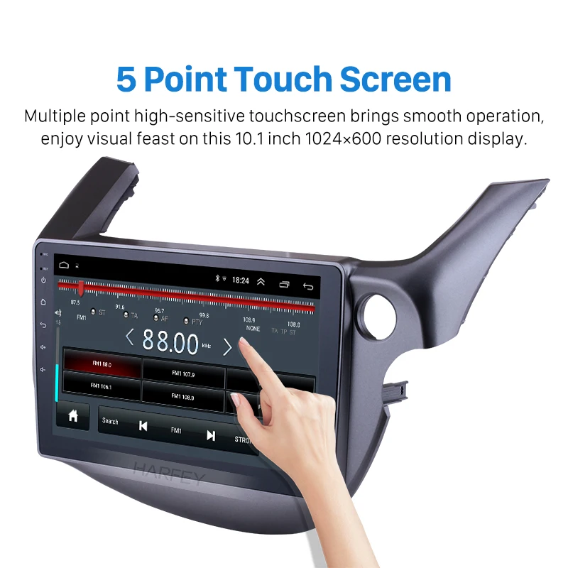Clearance Harfey 10.1" Head Unit Touch Screen for HONDA FIT JAZZ 2007-2013 RHD Android 8.1 GPS Navigation Radio Bluetooth Music WiFi OBD2 2