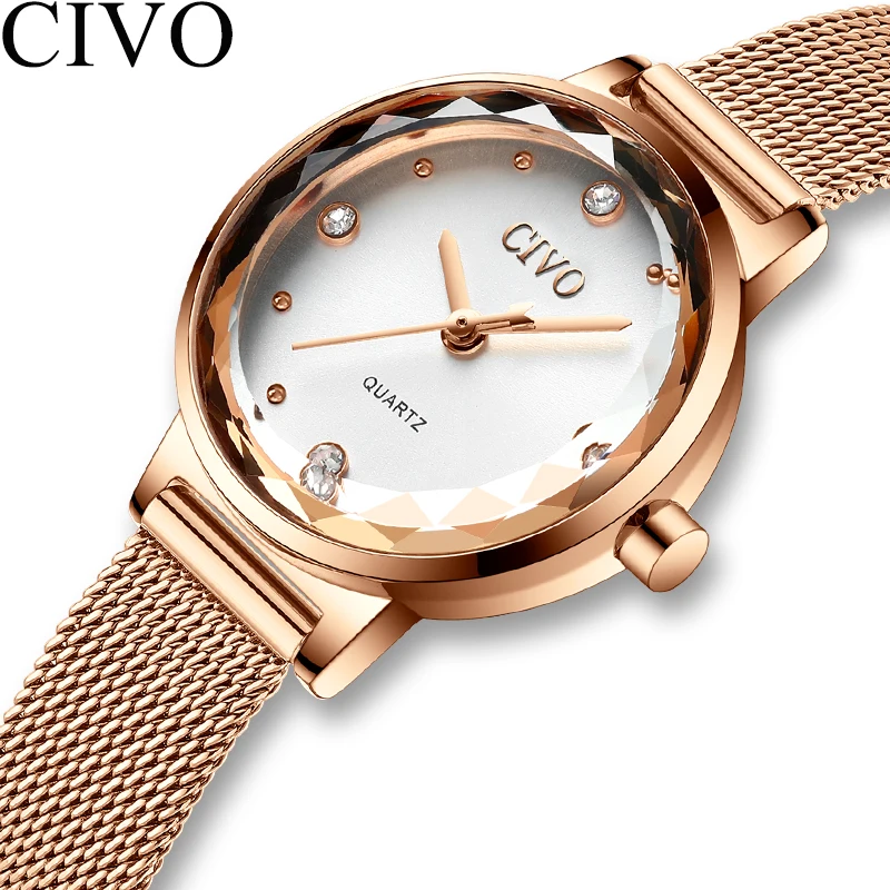 

CIVO 2019 Luxury Ladies Waterproof Mesh Watches WatchesWatchband Quartz Watch Ladies Wristwatches Gift For Wife Relogio Feminino