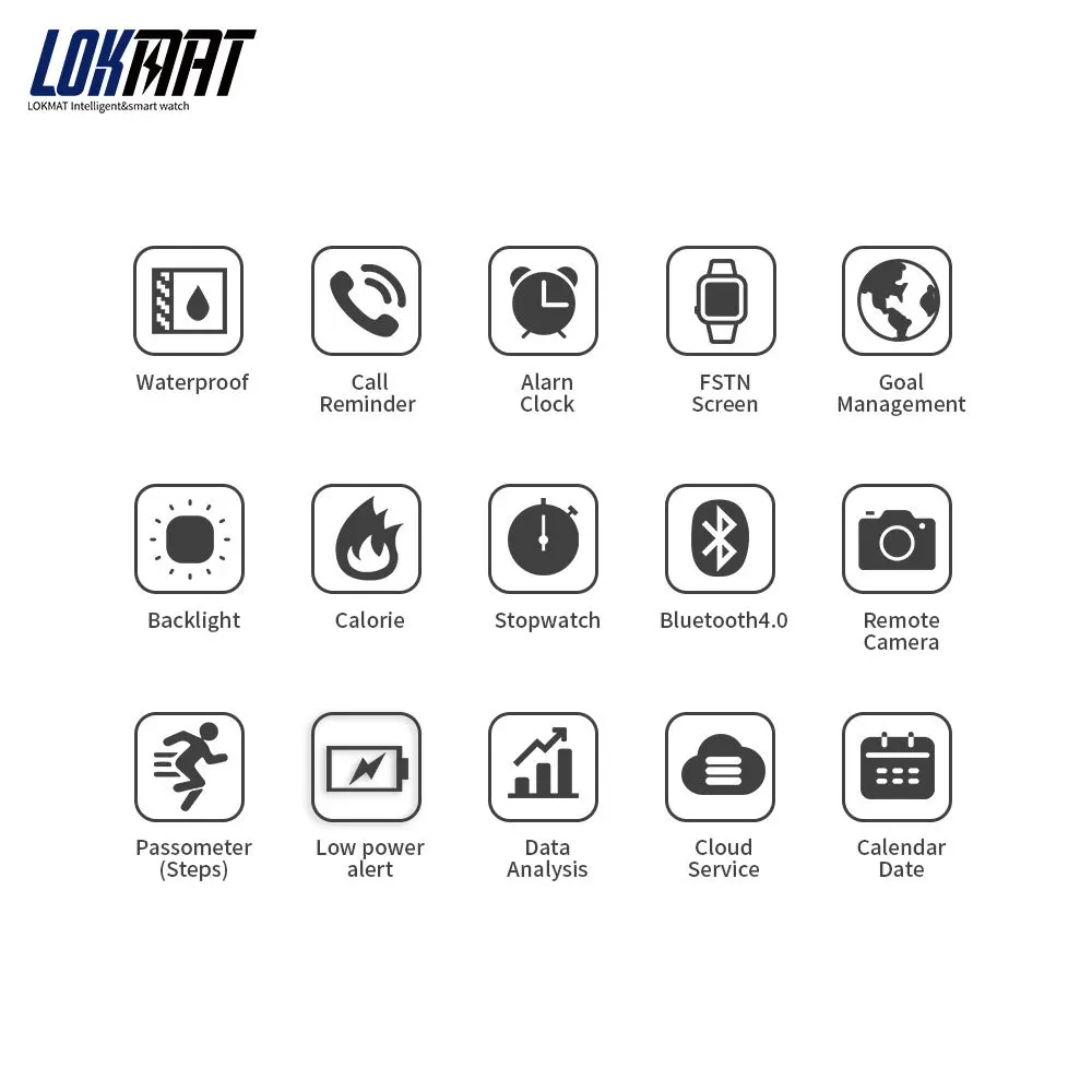 LOKMAT Men's Fashion Smart Watch Sport Pedometer Waterproof Bluetooth Ultra-long Standby Digital Smartwatch For Ios And Android LOKMAT Men's Fashion Smart Watch Sport Pedometer Waterproof Bluetooth Ultra-long Standby Digital Smartwatch For Ios And Android