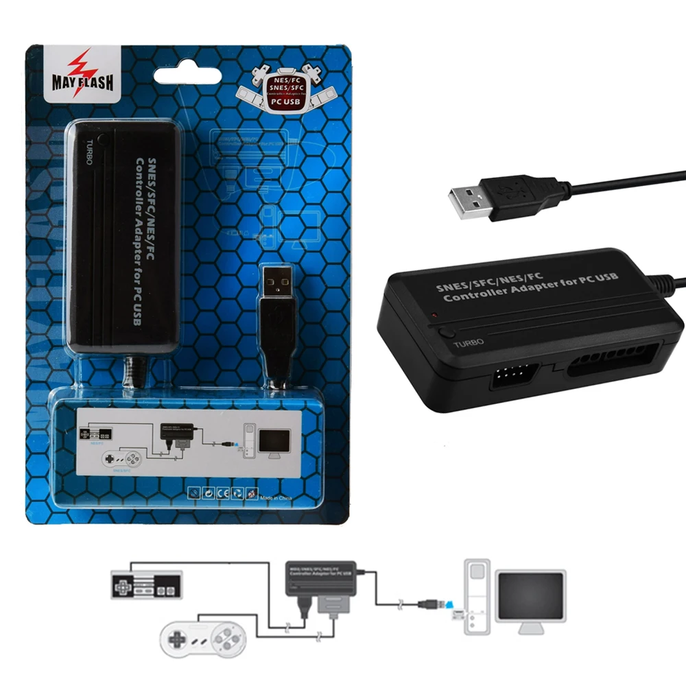 Контроллер MayFlash для nintendo SNES/ NES/ FC джойстик адаптер пк PS3 USB совместимый с Windows|mayflash