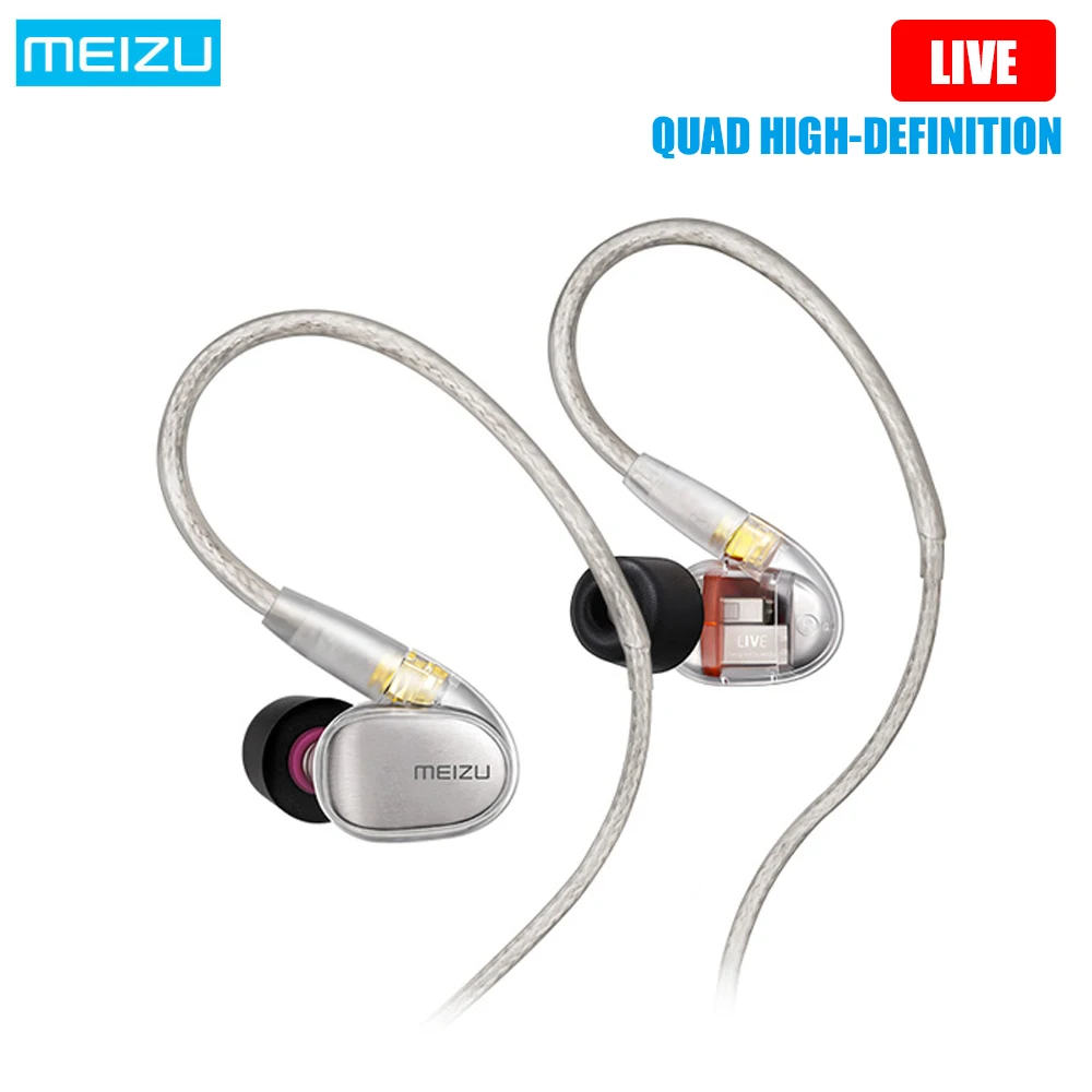 

MEIZU LIVE Quad High-Definition Micro Drivers Wired Earphone 3.55 mm 97dB Stereo Running Gaming Sport Earphones With Microphone