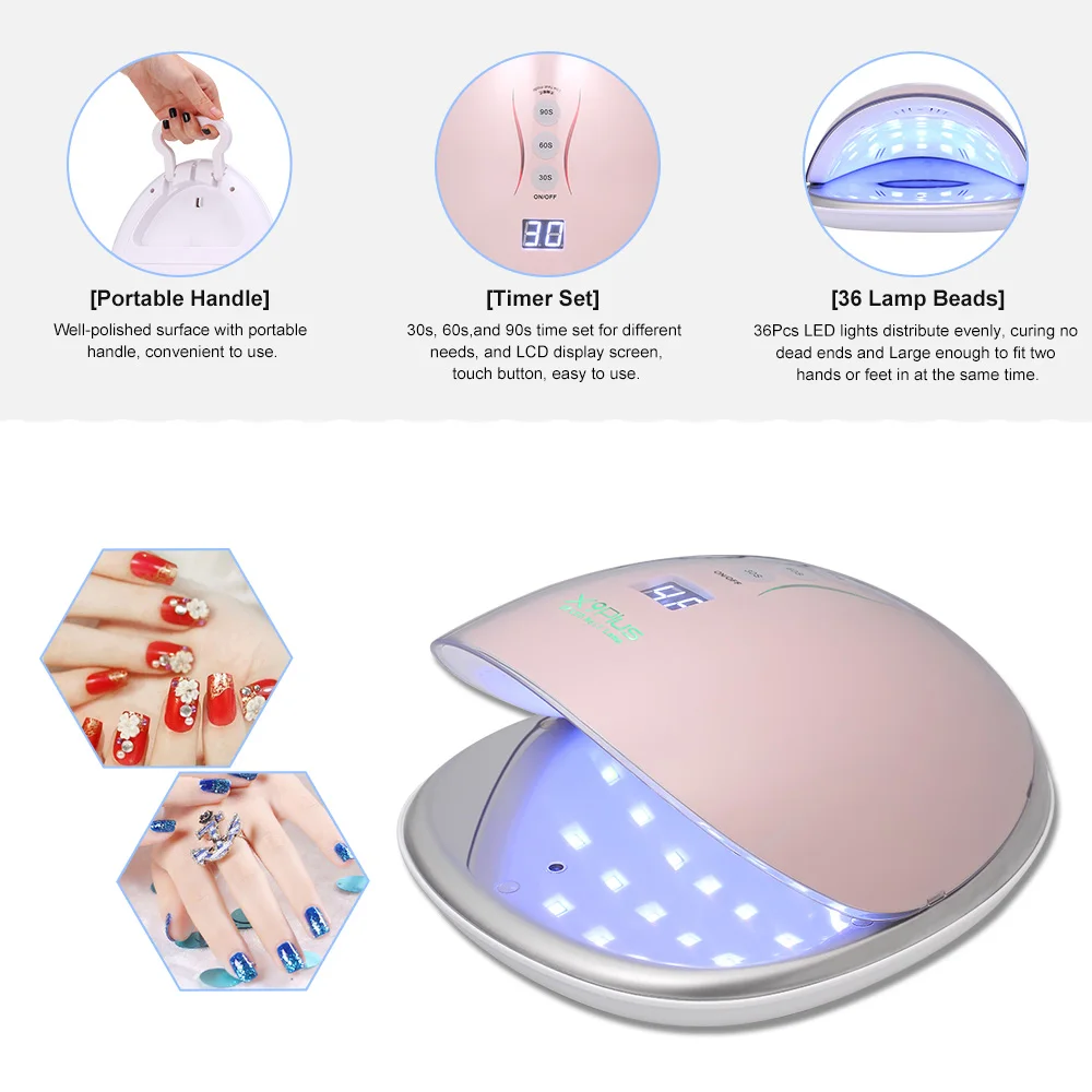 

48W Gel Nail Lamp Professional UV LED Dryer Curing Lamps Fingernail & Toenail Polish Light Nail Art Tool