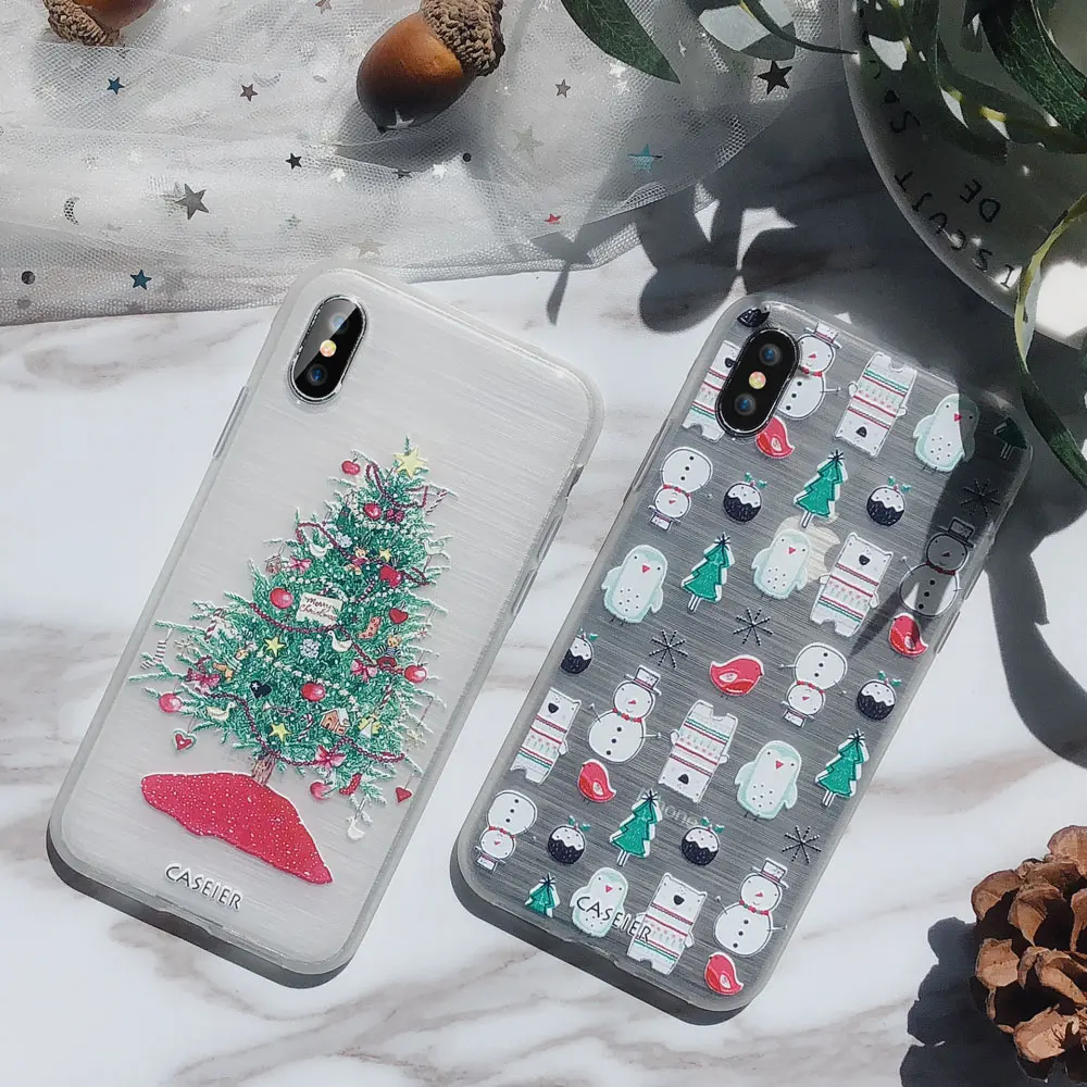 for huawei p30 p20 lite pro Чехол caseier с рождественскими элементами для P20 P30 Lite Honor 10 8X Мягкий