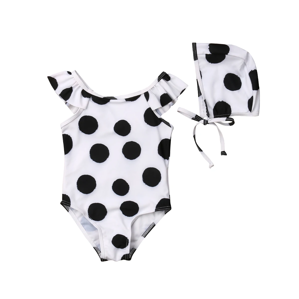 

2018 Brand New Newborn Kid Baby Girls Polka Dots Swimsuit Babies Dot Bikini Swimwear Swimsuits Hat Bathing Suit Beachwear 1-6T