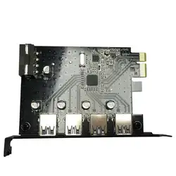 Новый PVU3-4P-V1 4 Порты и разъёмы USB 3,0 PCI Express расширения высокоскоростная карта для настольных ПК