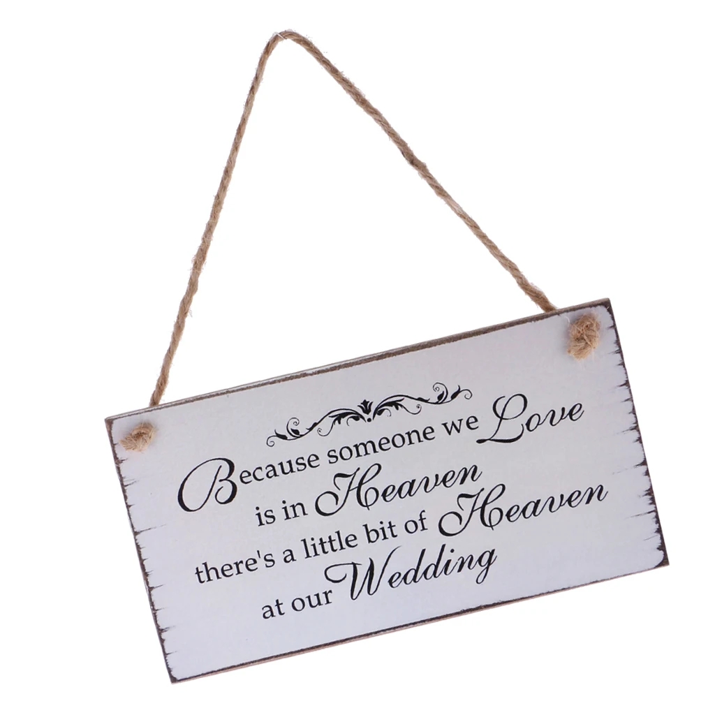 Деревянная подвесная табличка знак памятная Свадебная табличка свадебный аксессуар декора потому что кто-то, кого мы любим, находится на небесах