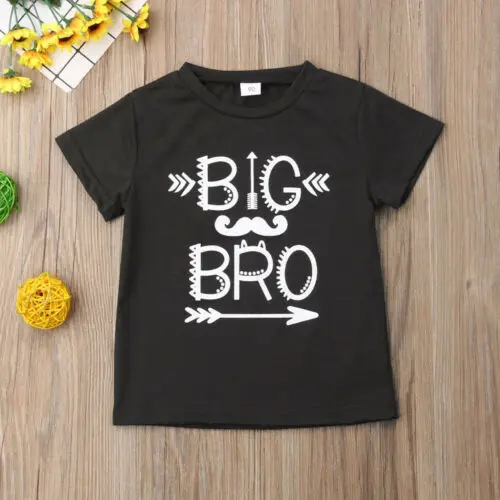 

PUDCOCO Infant Baby Boys Big Little Outfit Letter Print Short Sleeve T-shirt Bodysuit