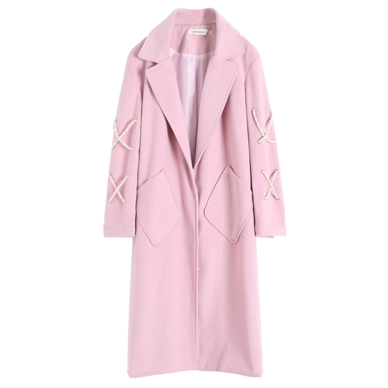 Laine Nouvelle Survêtement Long Femmes Style 8349 Hiver Preppy Manteaux Manteau Rose Orange qxwxBA4