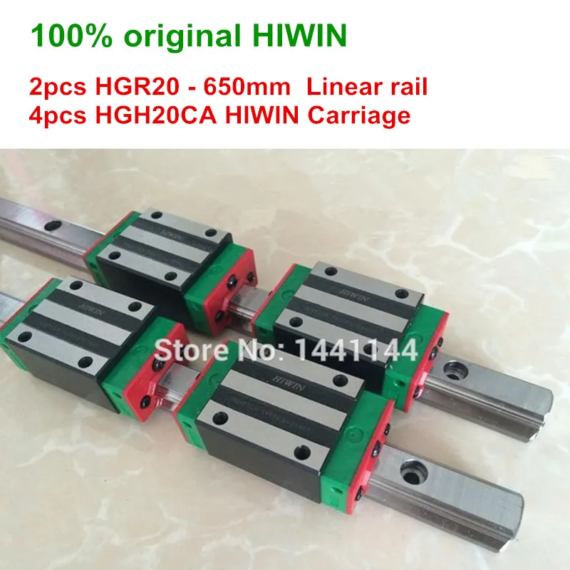 HGR20 HIWIN linear rail: 2pcs 100% original HIWIN rail HGR20 - 650mm Linear rail + 4pcs HGH20CA Carriage CNC parts HGR20 HIWIN linear rail: 2pcs 100% original HIWIN rail HGR20 - 650mm Linear rail + 4pcs HGH20CA Carriage CNC parts