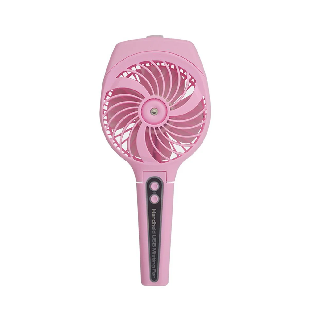 

Pink Collapsible Portable Misting Fan Mini USB Handheld Humidifier Mist Water Spray Air Conditioning Moisturizing Fan