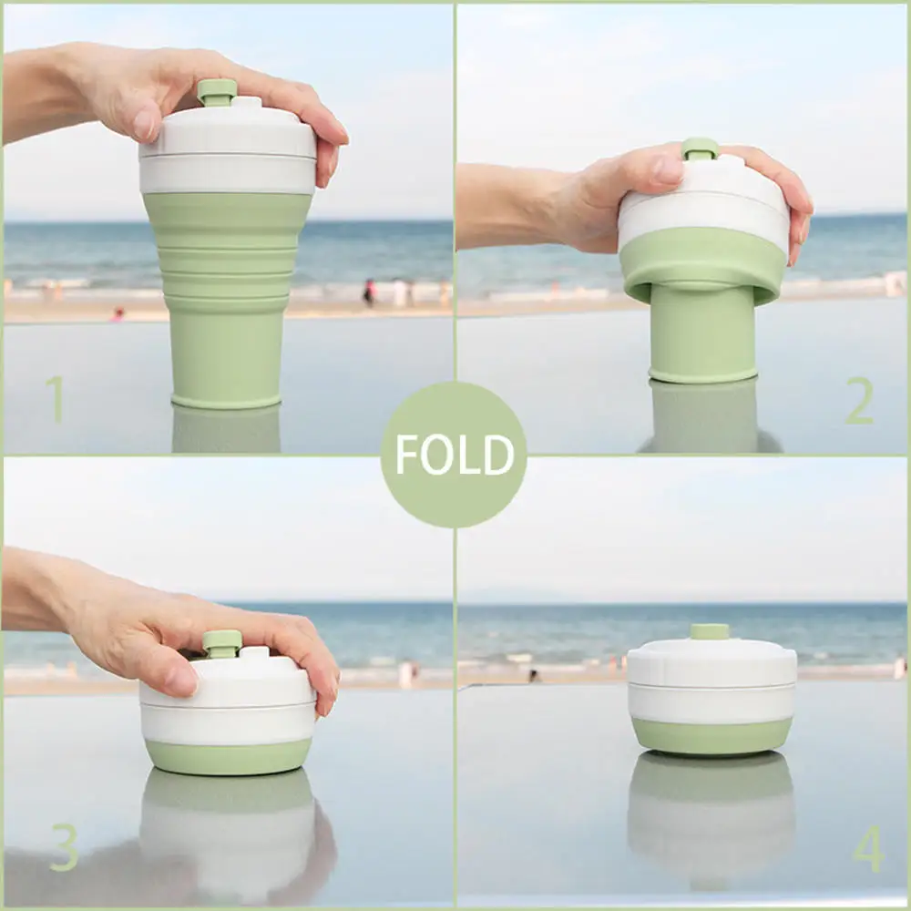 

450ML Large Silicone Folding Cup Candy Color Coffee CupTea Cup Multifunctiona Outdoor Portable Kitchen Supplies