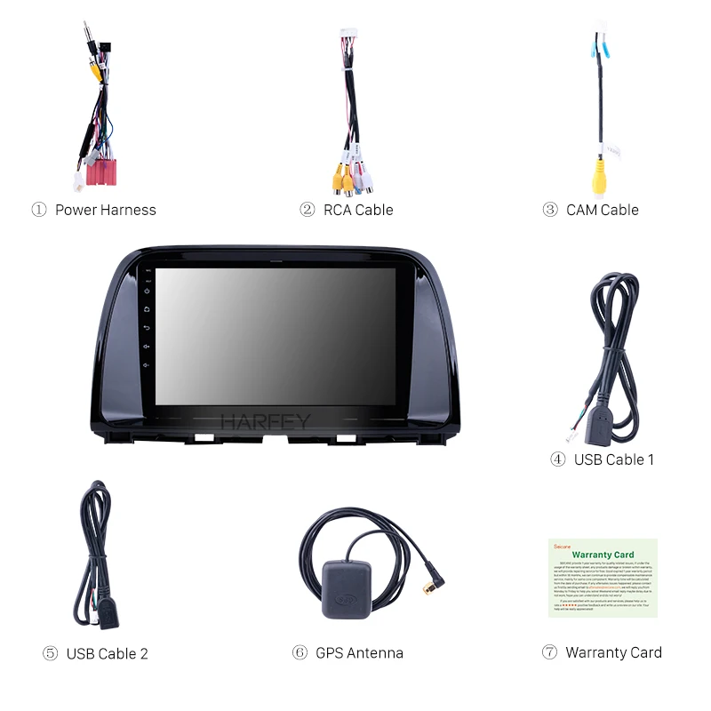 Harfey 9 "для Mazda Android 8 1 GPS навигация Wi Fi Bluetooth музыка USB OBD2 AUX радио резервная камера