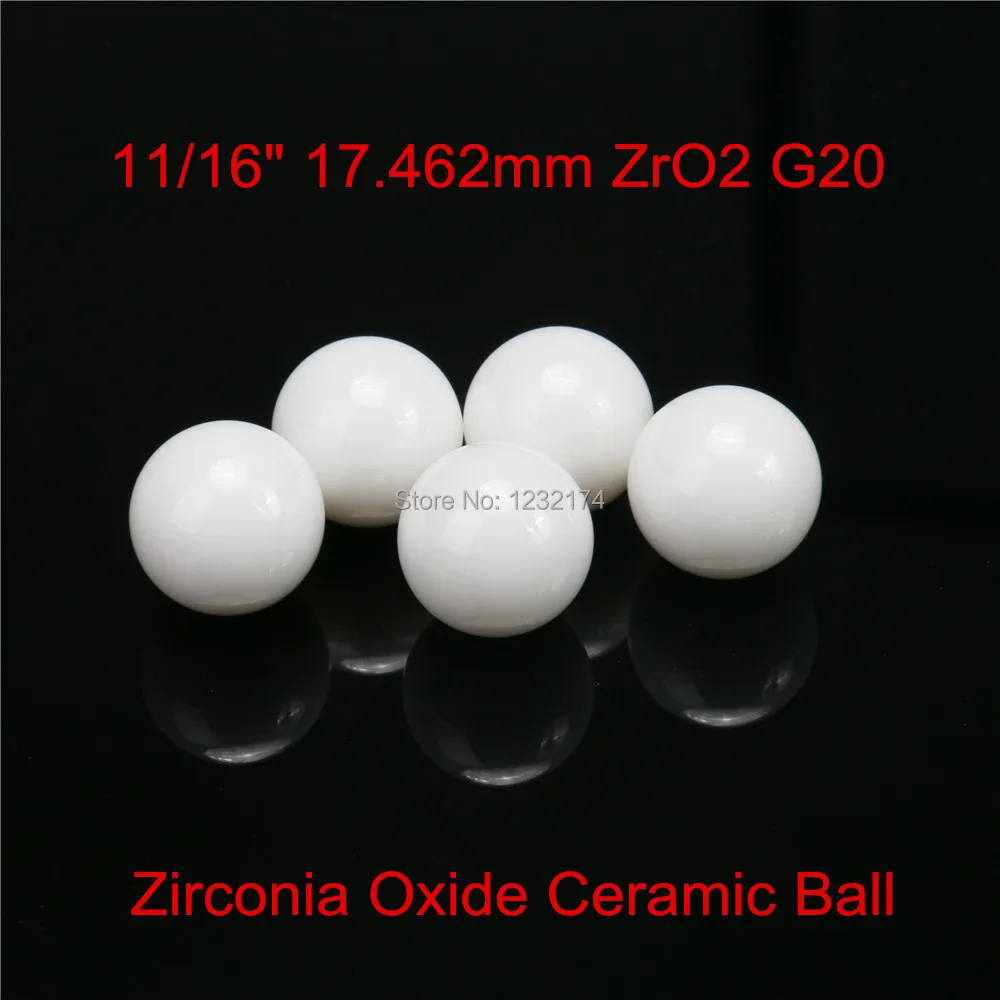 11/16"17.462mm ZrO2 Zirconia Oxide Ceramic Ball G20 2pcs for valve ball