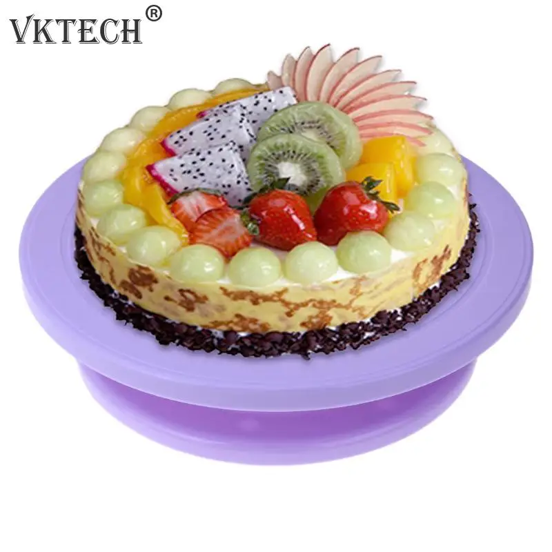  28cm Plastic Cake Turntable Rotating Anti-skid Cake Decorating Turntable Cake Rotary Table Round Ca