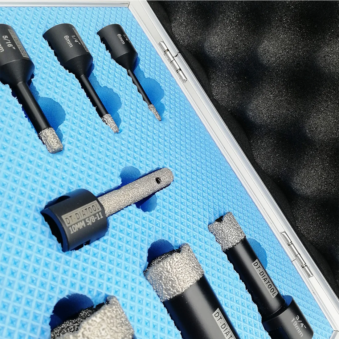 DT-DIATOOL 8pcs/kit Vacuum Brazed Diamond Drill Core Bits Sets 5/8-11 Connection Hole Saw Mixed size plus Finger Bits for Marble DT-DIATOOL 8pcs/kit Vacuum Brazed Diamond Drill Core Bits Sets 5/8-11 Connection Hole Saw Mixed size plus Finger Bits for Marble