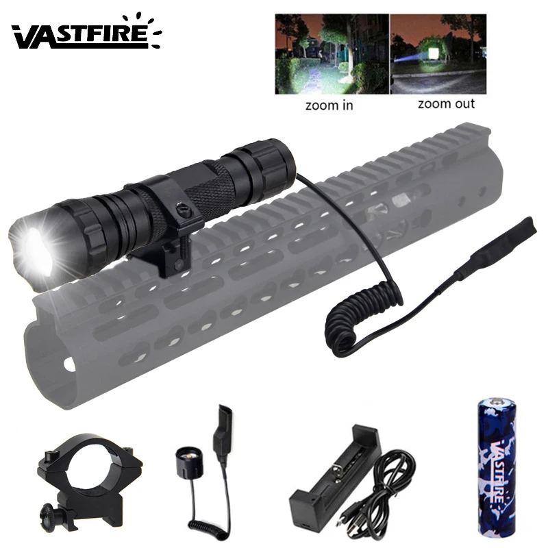 

1000LM T6 LED Flashlight Adjustable Focus Zoom Flash Light 5Mode Zoomable Torch Lamp Tactical Hunting Camping Lanternas