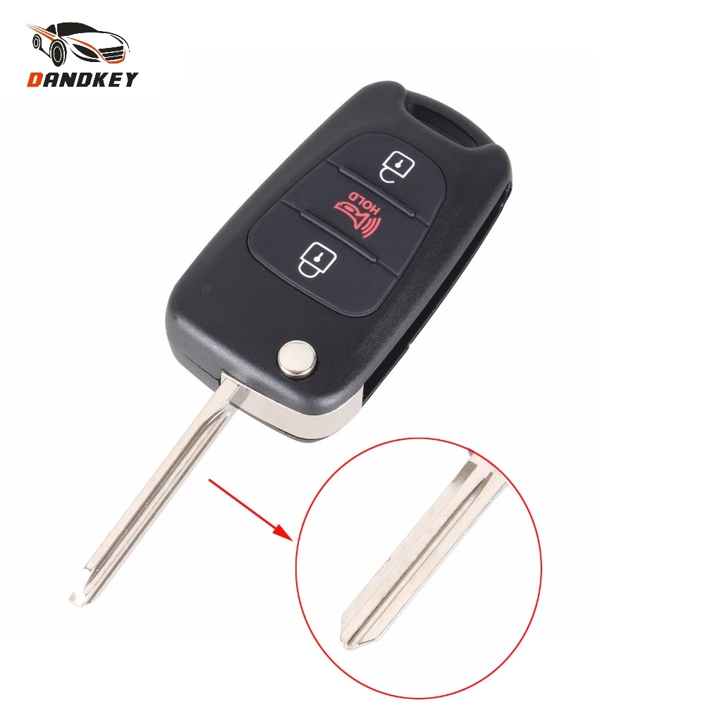 Dandkey 3 Buttons Flip Folding Remote Car Key Shell For HYUNDAI KIA SOUL Keys Blank Case Cover key shell | Автомобили и мотоциклы
