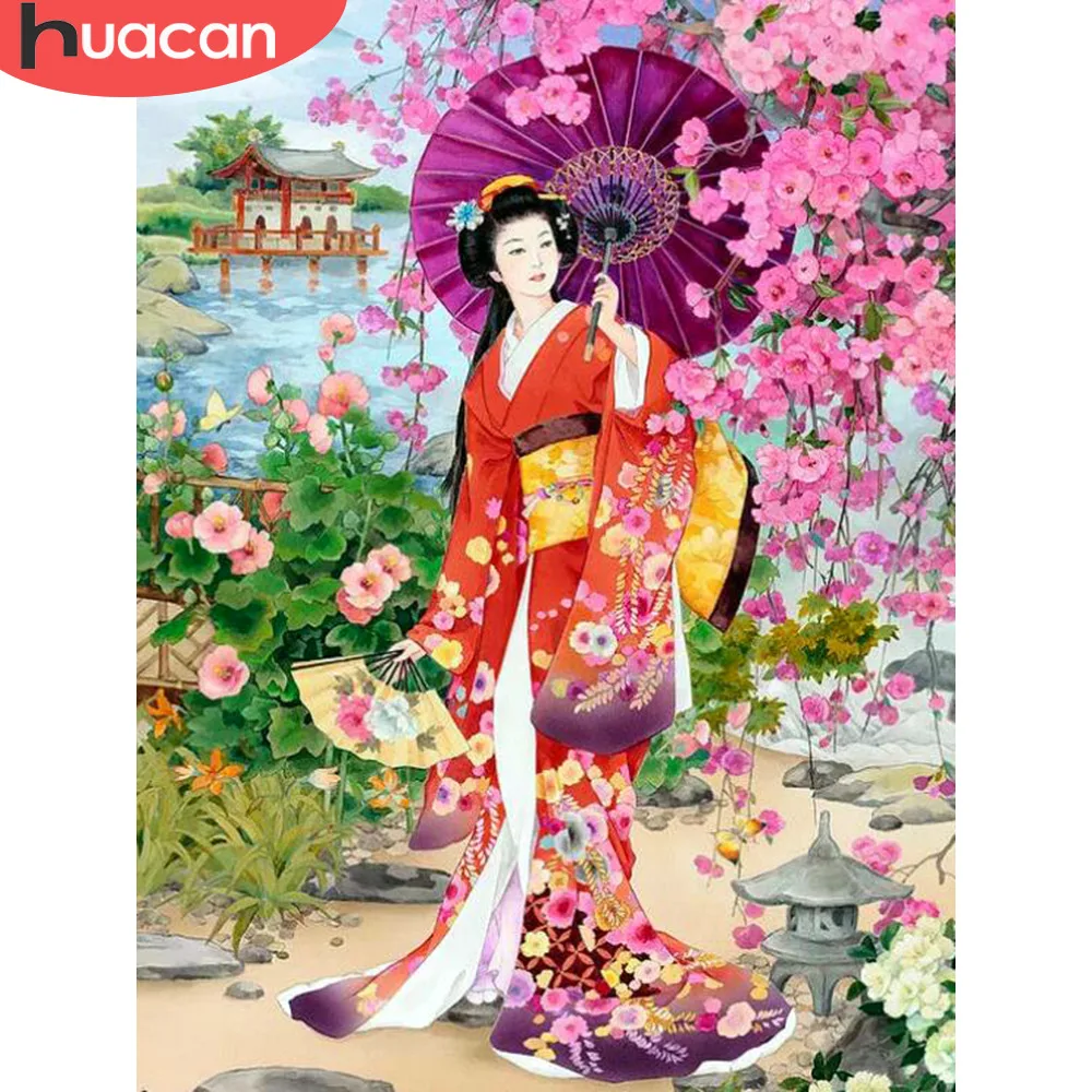 

HUACAN Diamond Painting With Square Stones Portrait Home Decoration Diamond Embroidery Full Picture Beading 5d Diamond Mosaic