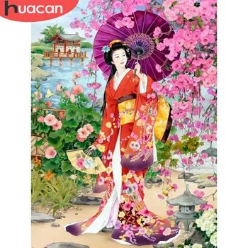 

HUACAN Diamond Painting With Square Stones Portrait Home Decoration Diamond Embroidery Full Picture Beading 5d Diamond Mosaic