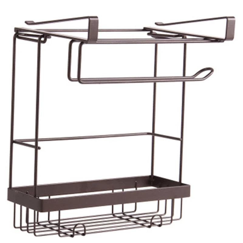 

Kitchen Storage Organizer Paper Holder Towel Hanger Spice Seasoning Storage Rack Cabinet Hanger Hook Kitchen Organizer Shelf