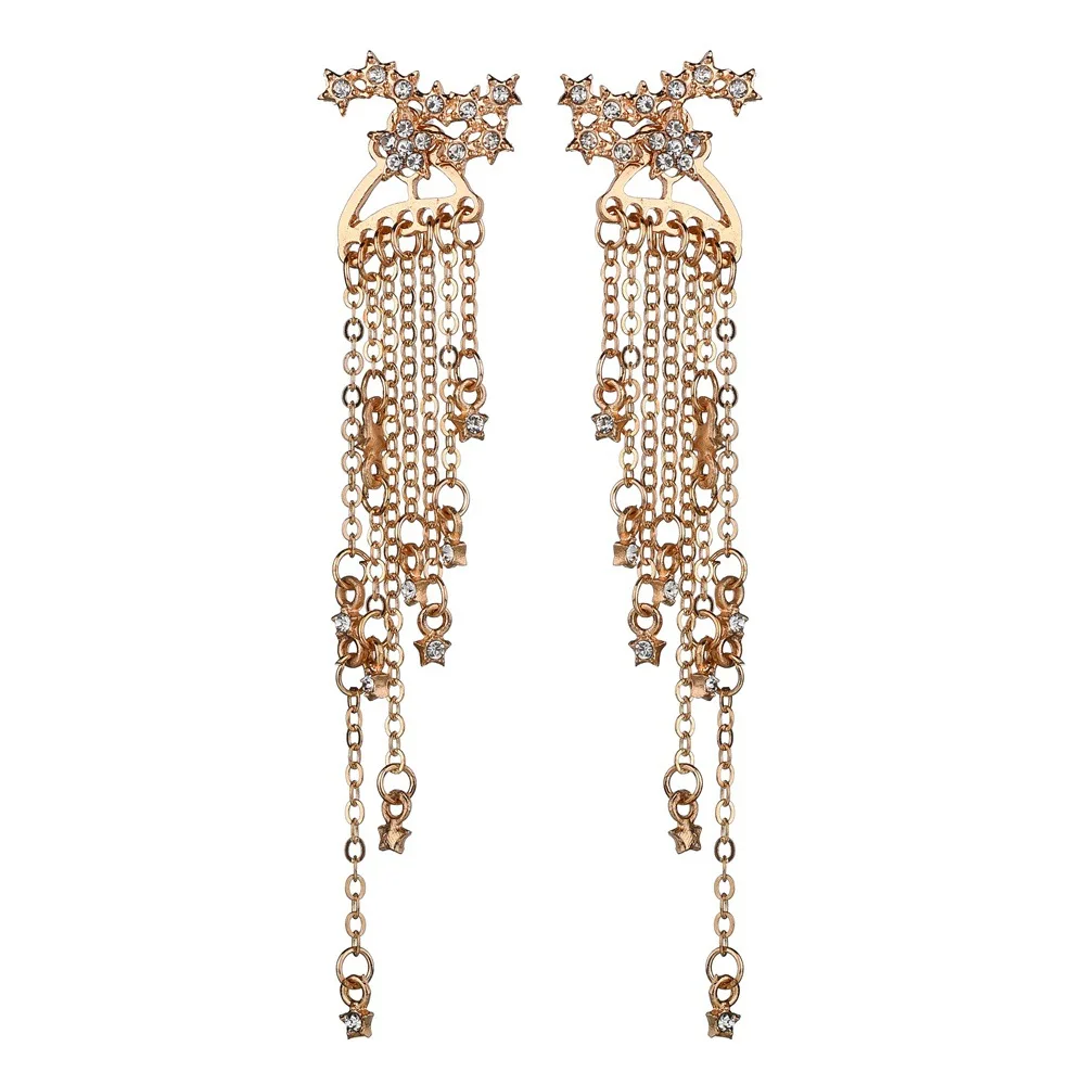 Модные серьги-гвоздики для ногтей с блестящими звездами и кисточками для женщин Yiwu маленькие товары Bijoux Femme Ohrringe Friends