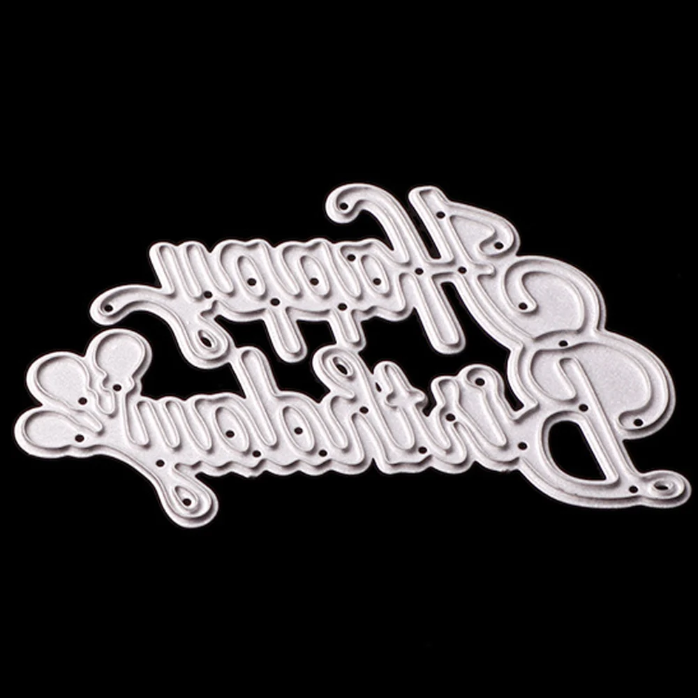 

2019 HAPPY BIRTHDAY Letter Cutting Dies Stamp Scrapbooking Card Album Making Stencil Metal Die Cut DIY Tools Card Template 3