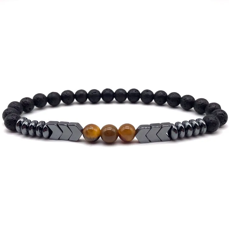 2019 New Lava Stone Geometric Beads 4styles Men Bracelets Simple Couple Bracelets Men Women Fashion Charm Bracelet Jewelry