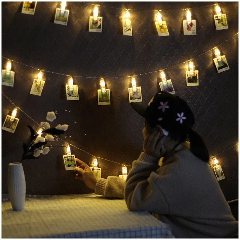Ins 1.5/3/6M LED Garland Card Photo Clip Lamp Warm LED String Lights Battery Operated For Wedding Valentines Bedroom Decoration Ins 1.5/3/6M LED Garland Card Photo Clip Lamp Warm LED String Lights Battery Operated For Wedding Valentines Bedroom Decoration