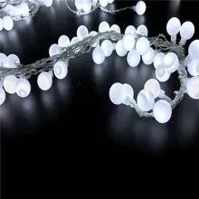 Connectable 10M led String Lights with 50led Cherry Balls Fairy String Decorative Lights Wedding Christmas Outdoor Patio Garland 10m 20m 30m 100 200 300 led cherry balls fairy string decorative lights 110v 220v plug wedding christmas garland patio decor