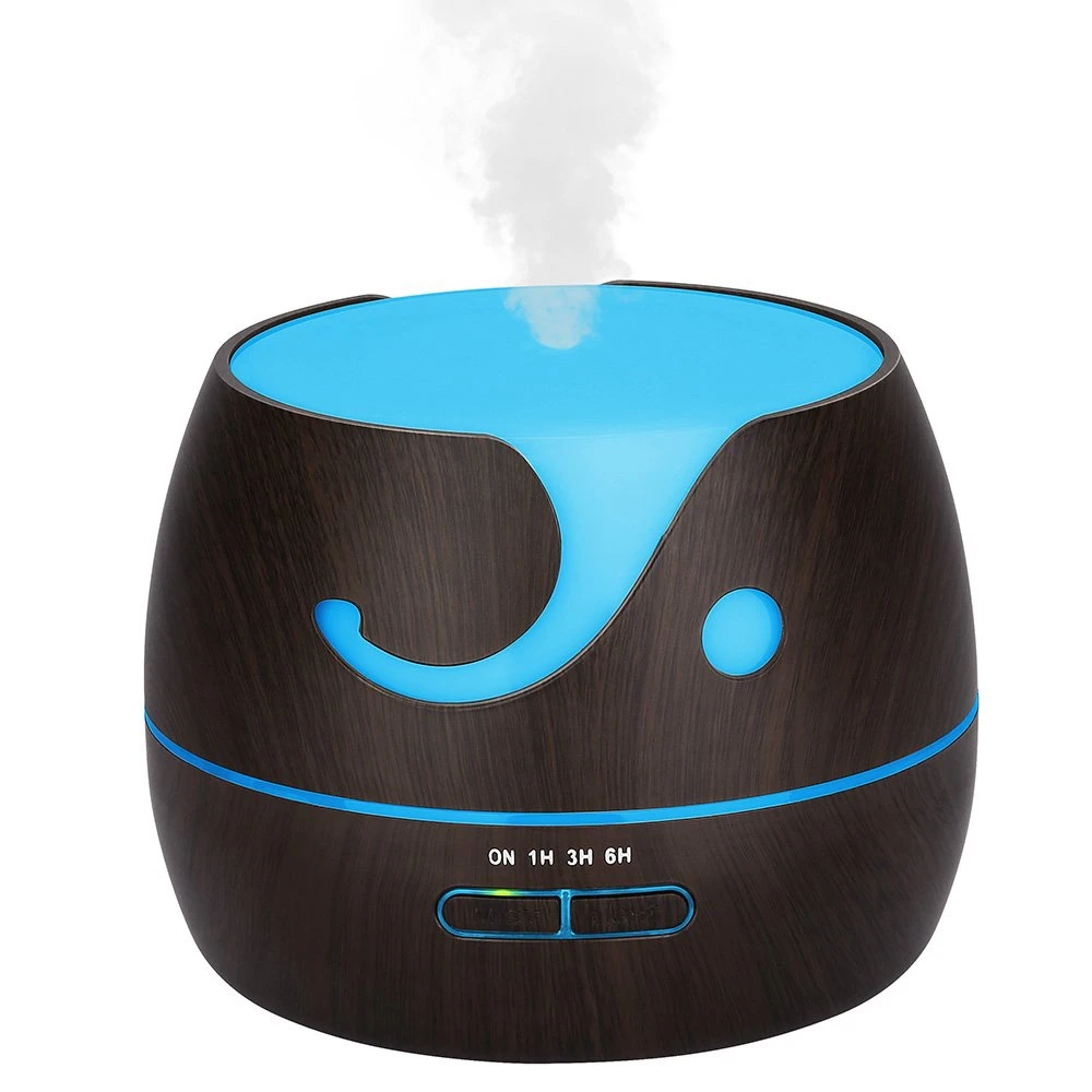 

400ml Aroma Essential Oil Diffuser,Wood Grain Ultrasonic Cool Mist Humidifier With 7 Color Led Lights 4 Timer Settings For Off