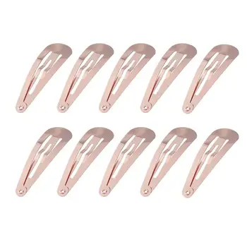 

10pcs 4.8cm Hair Snap Clips Simple Hair Clip Hair Barrettes for Girls Toddlers Kids (Rose Gold)