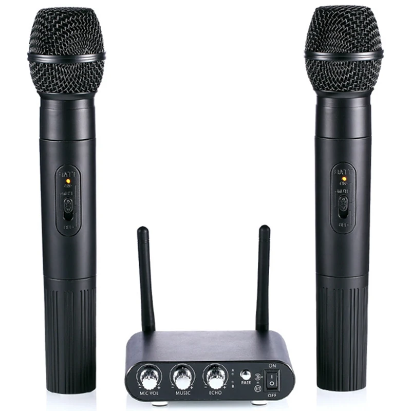 

K38 Dual Wireless Microphones With Receiver Box Various Frequency High-End Microphones For Home Entertainment Conference