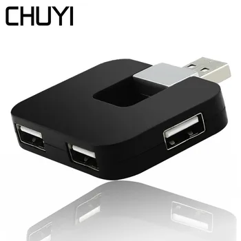 

CHUYI Wireless Hub USB 2.0 4 Port Fold The Square Distributor Multi Hub Computer Portable Splitter HUB For Macbook Pro Adapter