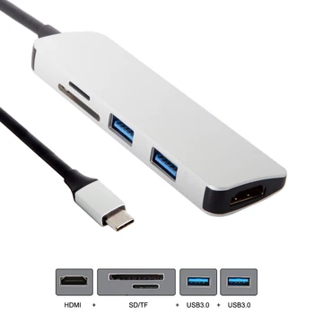 

10pcs/lot Chenyang USB 3.1 Type-C USB-C to HDMI & Dual Ports 3.0 Hub & SD TF Card Reader for PC Laptop