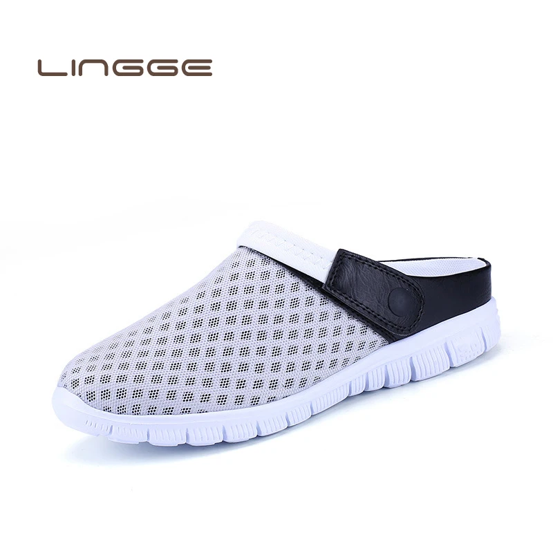 

LINGGE Summer Sandals Male Flat Beach Shoes Youth Breathable Flip flop Men Beach Sandals Man Fashion Couple Casual Slipper